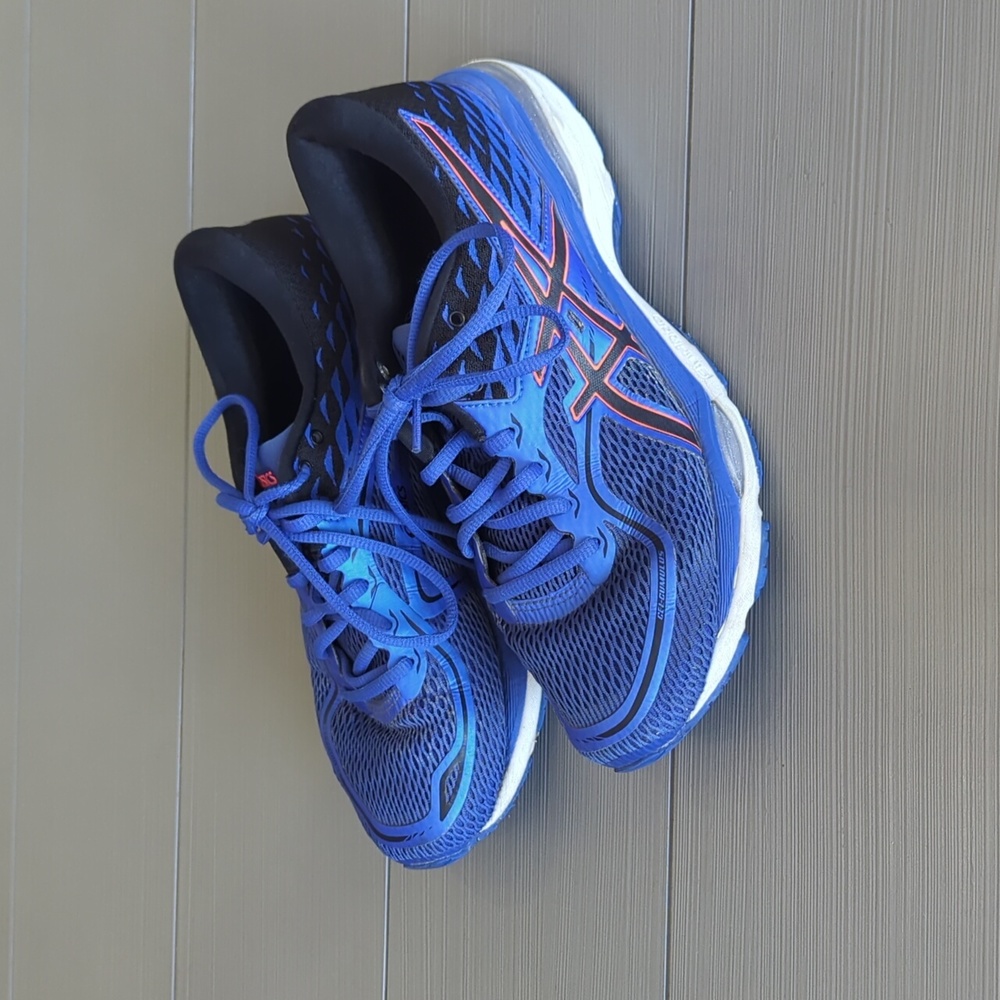 Asics Women's Gel Cumulus 19 Blue/Black/Orange Running Shoes Size 9
